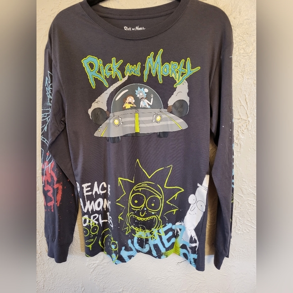 Rick and Morty Peace Among Worlds Rare Limited Edition Shirt LG & Small - Picture 2 of 3